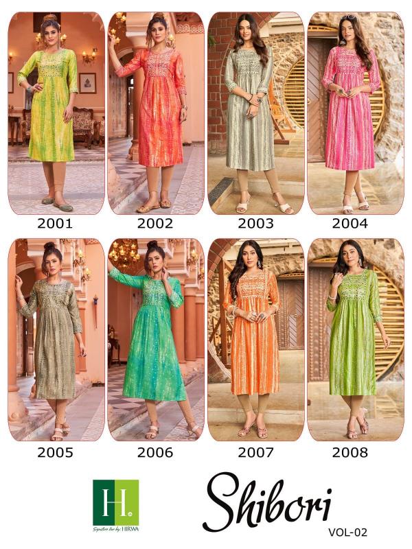 Hirwa Shibori Vol 2 Rayon Exclusive Designer Kurti Collection